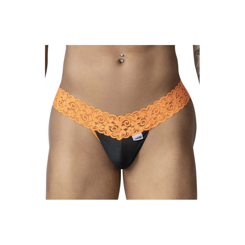 CandyMan String en dentelle Beltis Noir-Orange